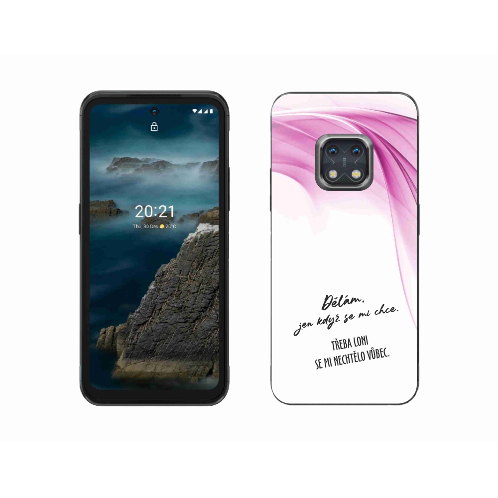 Gelový kryt mmCase na Nokia XR20 - vtipný text 12 bílé pozadí