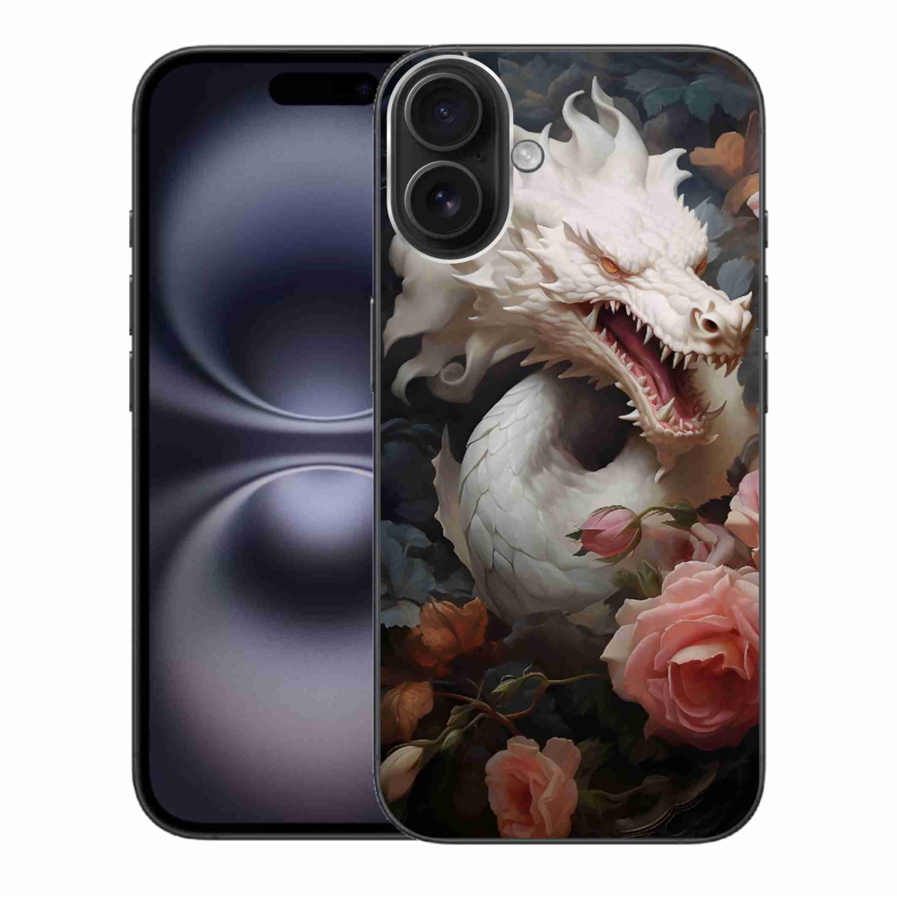 Gelový kryt mmCase na iPhone 16 Plus - bílý drak