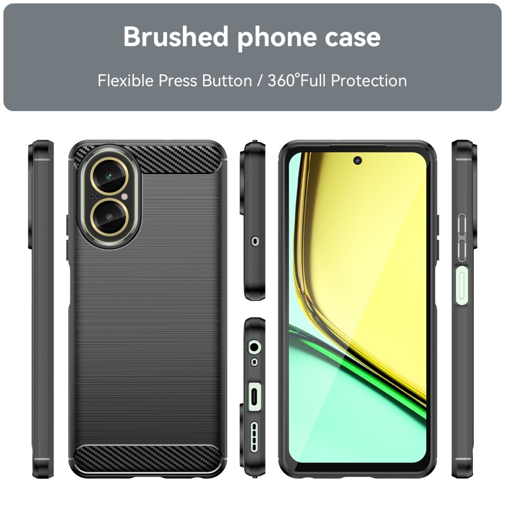 Carbon odolný gelový obal na mobil Realme C67 - černý