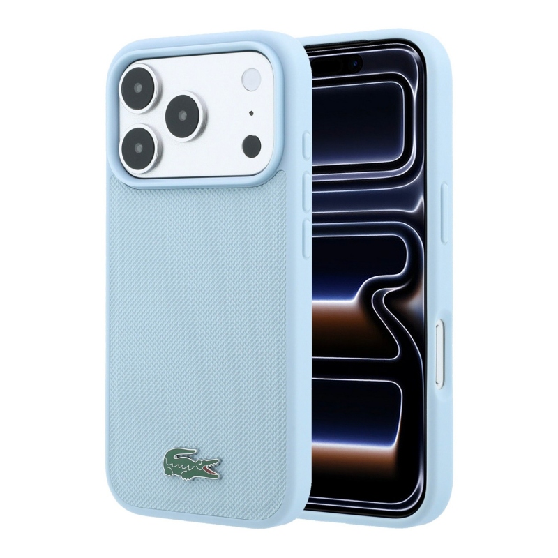 Lacoste PVC Iconic Petit Pique Metal Logo MagSafe Zadní Kryt pro iPhone 18 Pro Max Blue