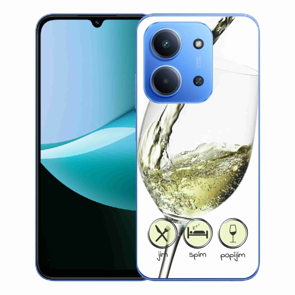 Gelový kryt mmCase na Xiaomi Redmi 15C 4G/5G (173mm) - sklenička vína bílé