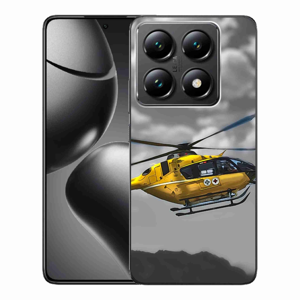 Gelový kryt mmCase na Xiaomi 14T Pro - žlutá helikoptéra