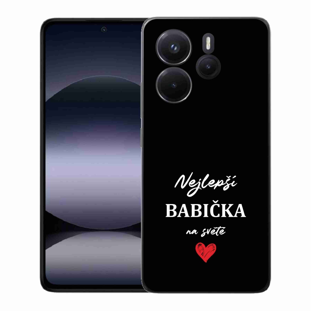 Gelový kryt mmCase na Xiaomi Redmi Note 14 - nejlepší babička 1 černé pozadí