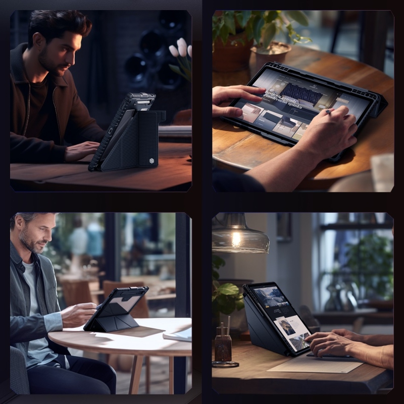 Nillkin Bumper PRO Protective Stand Case Multi-angle pro Samsung Galaxy Tab S9 FE+ Black