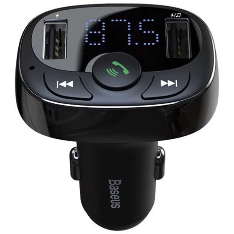 Baseus CCMT000001 S-09A 2x USB Nabíječka Do Auta a FM Transmitter Black