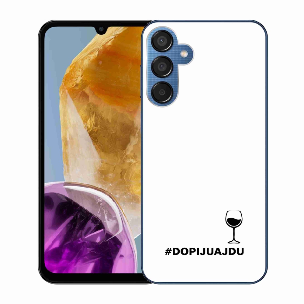 Gelový kryt mmCase na Samsung Galaxy M15 5G - vinný motiv bílé pozadí