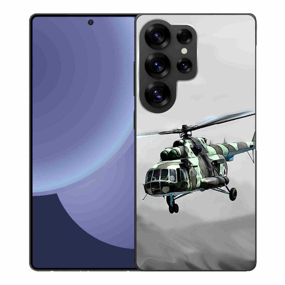 Gelový kryt mmCase na Samsung Galaxy S25 Ultra - vojenský vrtulník