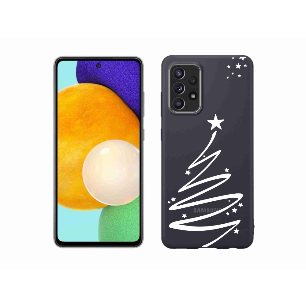 Gelový kryt mmCase na Samsung Galaxy A52s 5G - bílý stromeček na průhledném pozadí