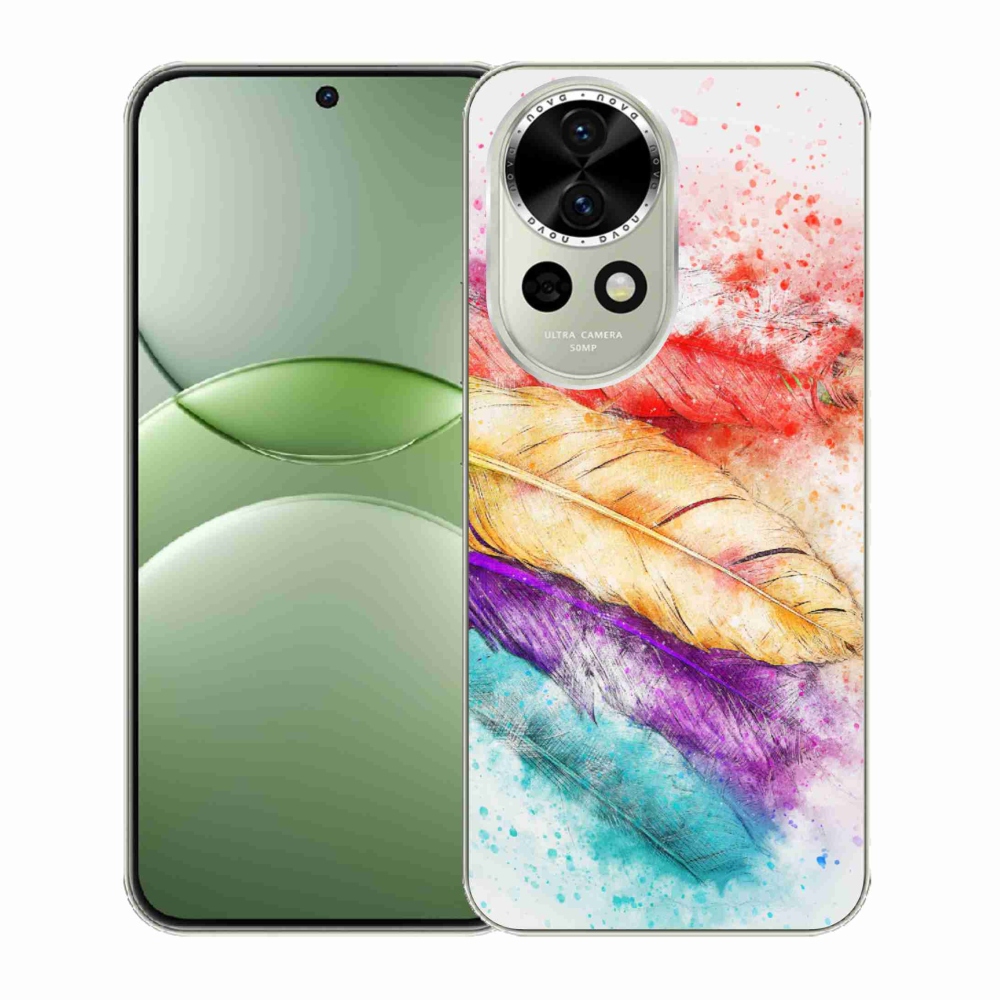 Gelový kryt mmCase na Huawei Nova 13 5G - barevné peří