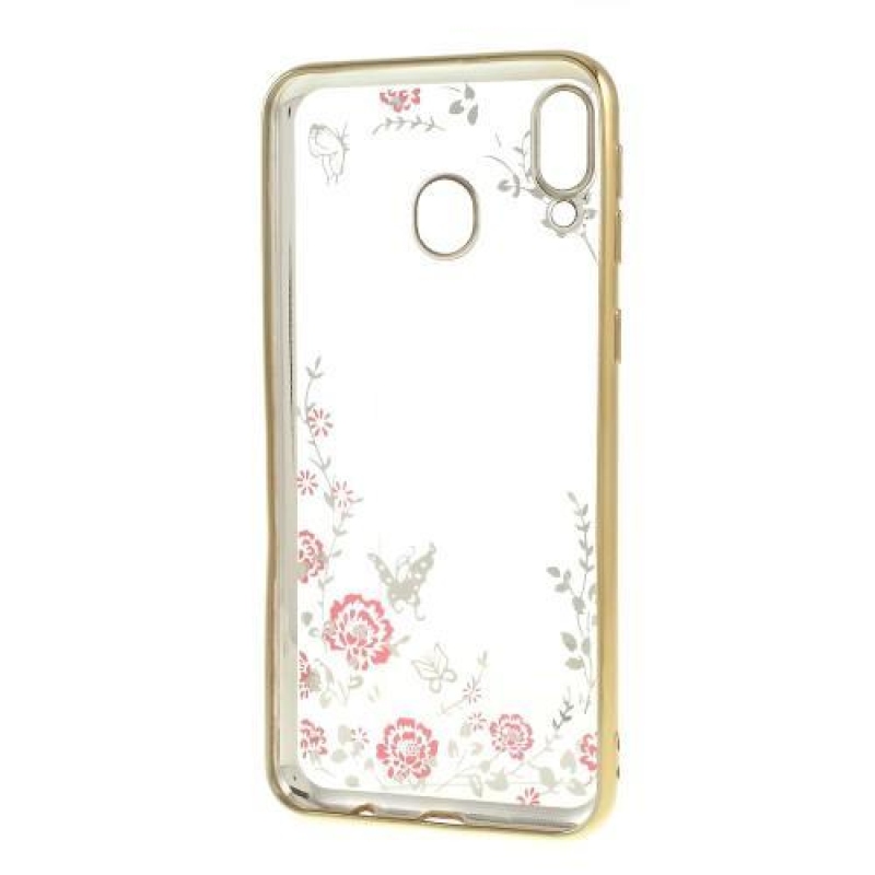 Electroplated gelový obal na mobil Samsung Galaxy M20 - zlatý
