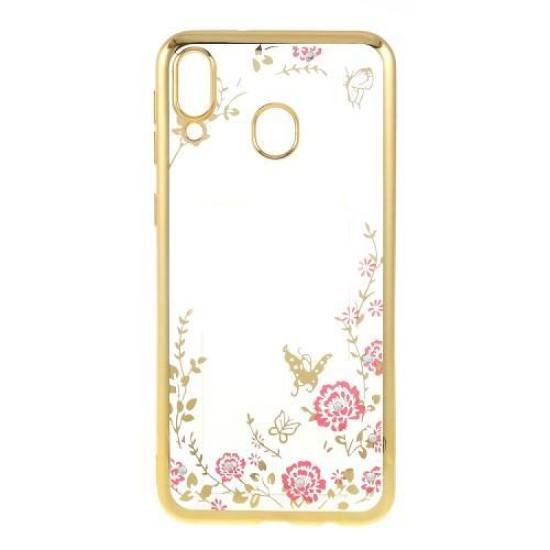 Electroplated gelový obal na mobil Samsung Galaxy M20 - zlatý