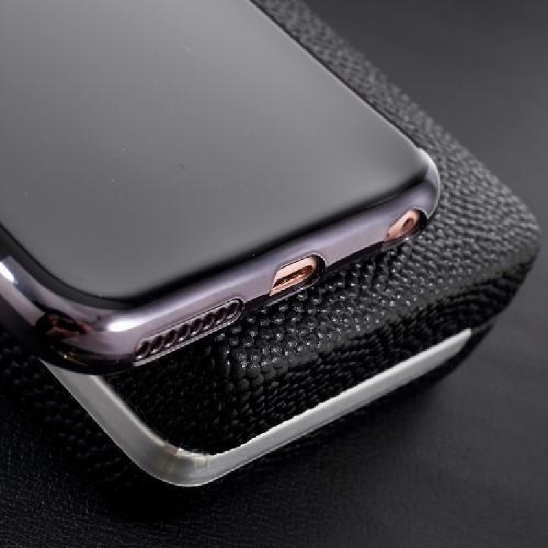 Elegant gelový obal s kontrastním lemem na iPhone 6s Plus a 6 Plus - černý