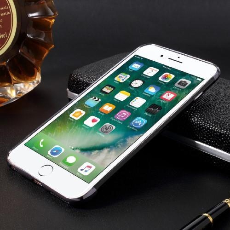 Elegant gelový obal s kontrastním lemem na iPhone 6s Plus a 6 Plus - černý