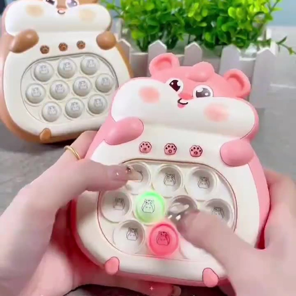 Elektronická reakční hra s bublinkovým panelem pro děti – hnědá