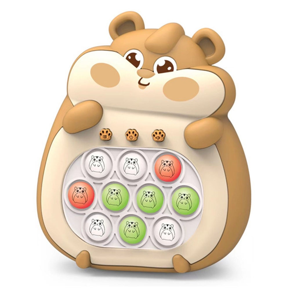 Elektronická reakční hra s bublinkovým panelem pro děti – hnědá