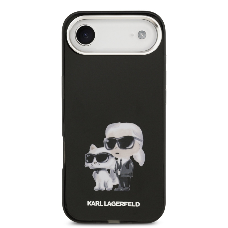 Karl Lagerfeld IML Aquarelle Karl and Choupette Zadní Kryt pro iPhone Air Black