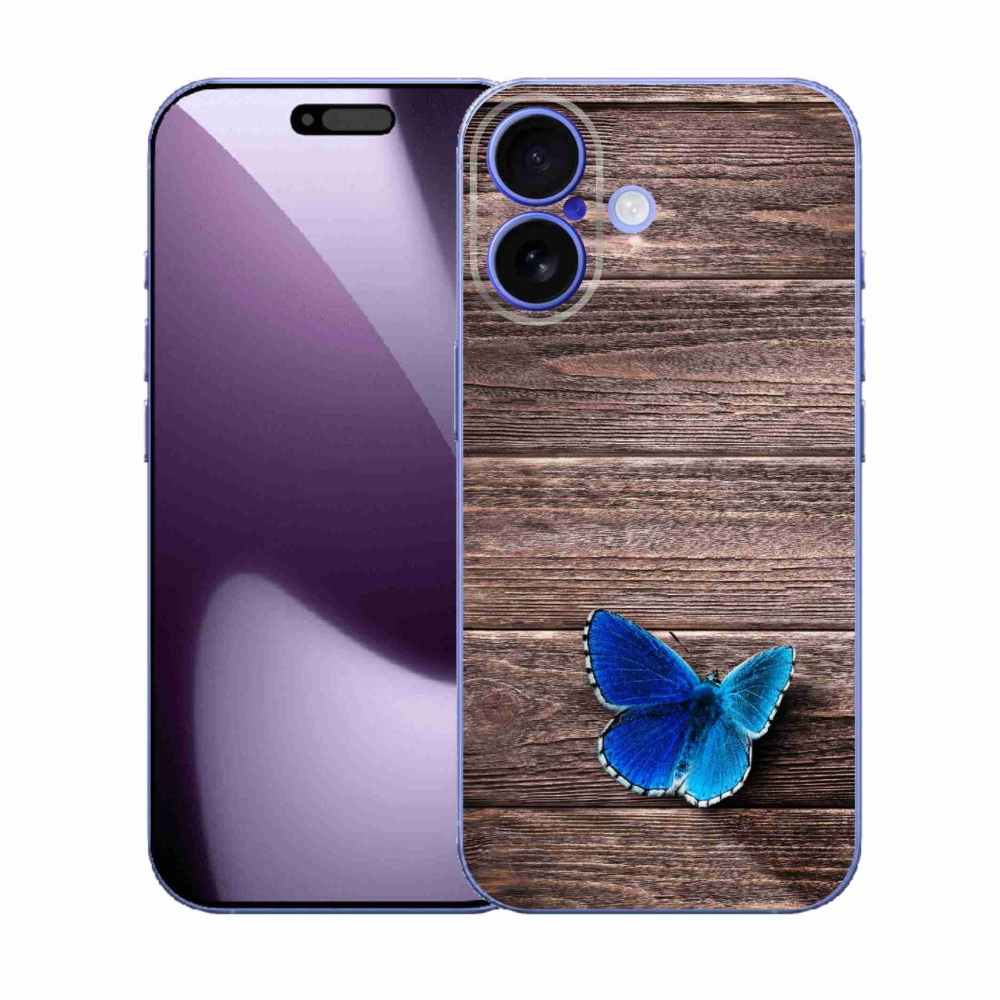 Gelový kryt mmCase na iPhone 17 - modrý motýl 1