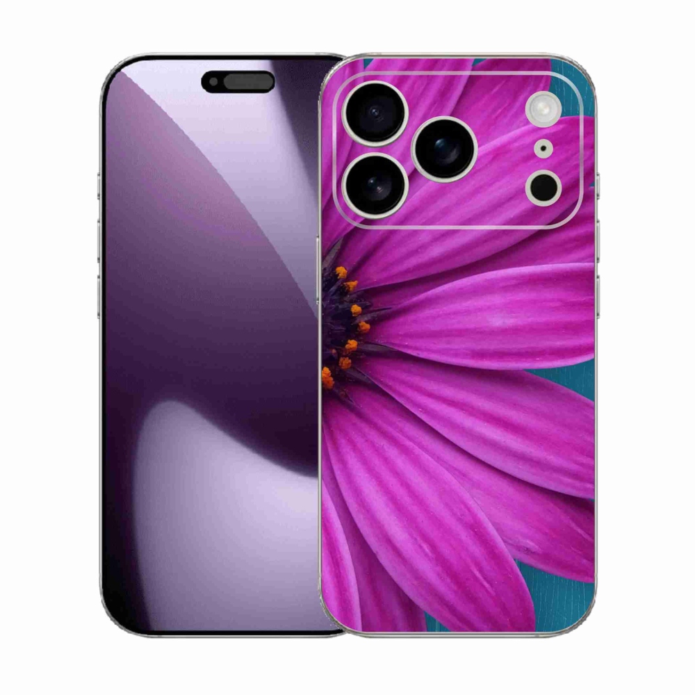 Gelový kryt mmCase na iPhone 17 Pro - fialová kopretina