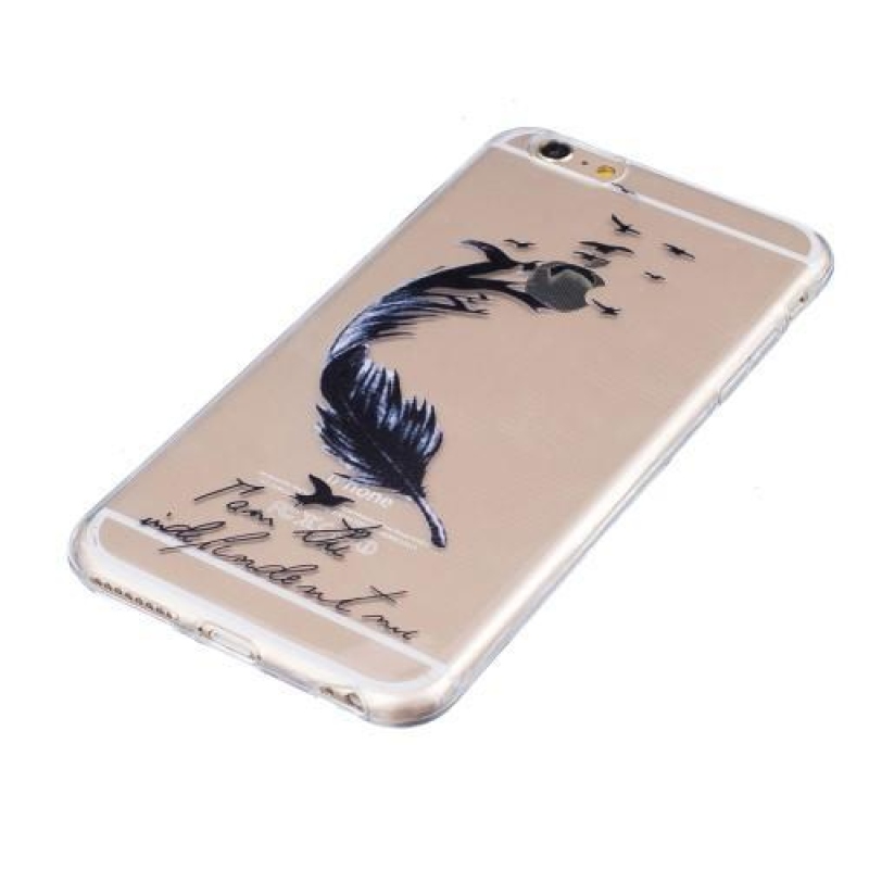 Embi gelový obal s motivem na iPhone 6 Plus a 6s Plus - pírko