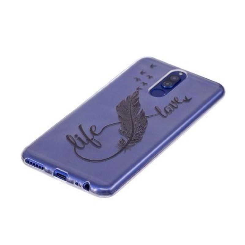 Embi transparentní gelový obal s motivem na Huawei Mate 10 Lite - life, love