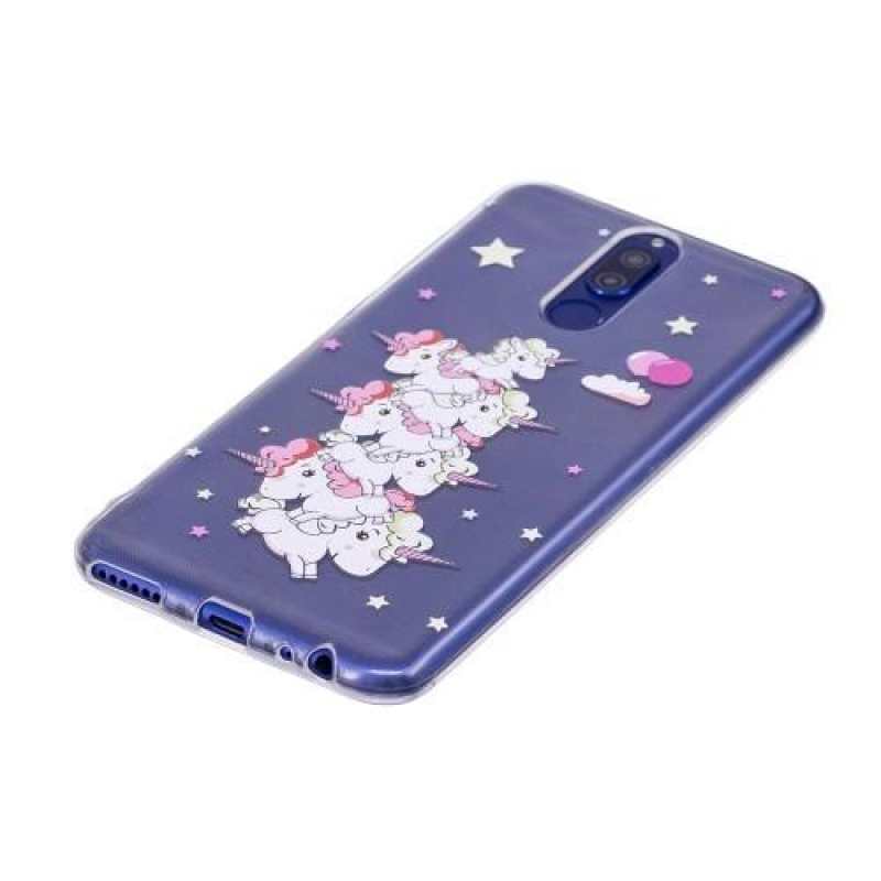 Embi transparentní gelový obal s motivem na Huawei Mate 10 Lite - stádo jednorožců
