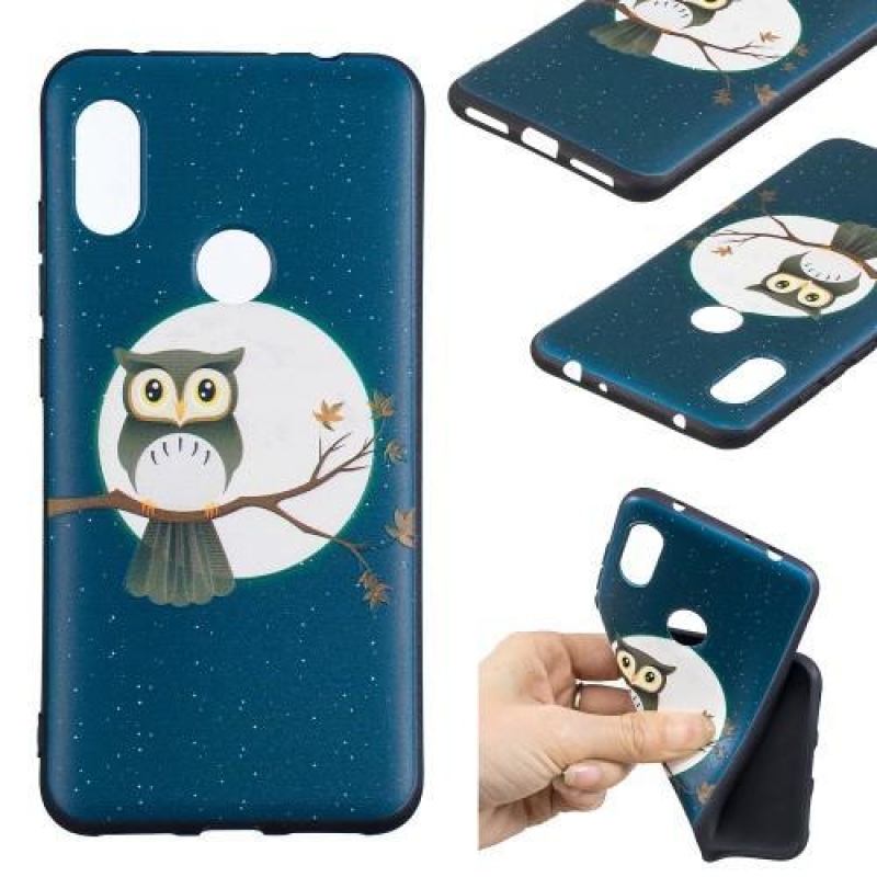 Emboss gelový kryt na mobil Xiaomi Redmi Note 6 Pro - sova na větvi