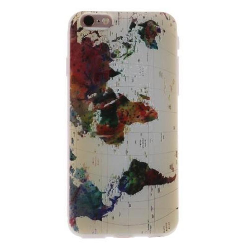 Emboss gelový obal na iPhone 6 Plus a 6s Plus - mapa