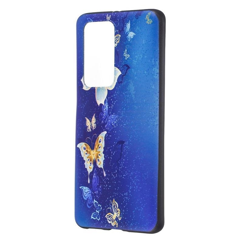 Emboss gelový obal na mobil Huawei P40 Pro - motýli