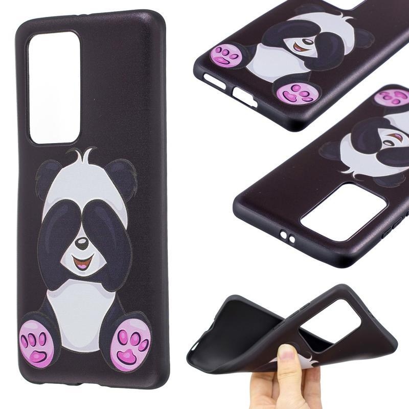 Emboss gelový obal na mobil Huawei P40 Pro - roztomilá panda
