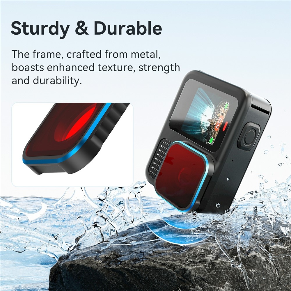 AMAGISN potápěčský filtr pro GoPro Hero 13/12/11/11 Mini/10/9 - červený