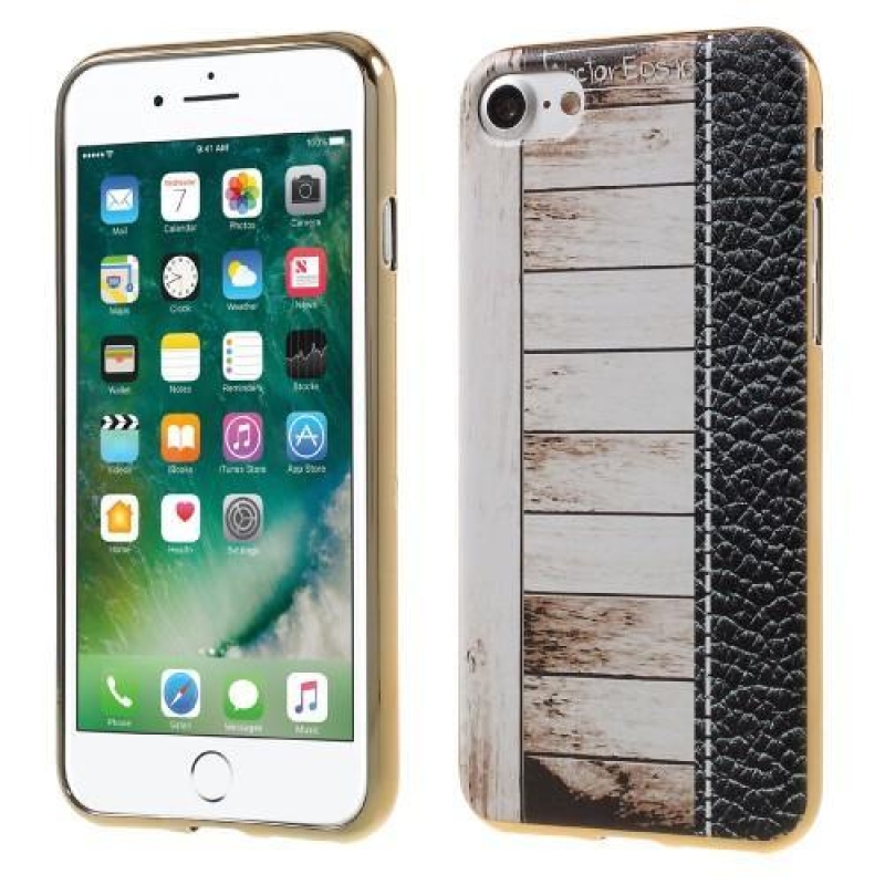 Emotive gelový obal na iPhone 8 a iPhone 7 - bílé dřevo
