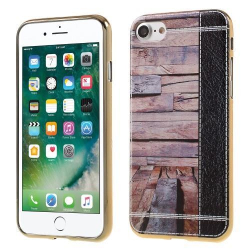 Emotive gelový obal na iPhone 8 a iPhone 7 - světlefialové dřevo
