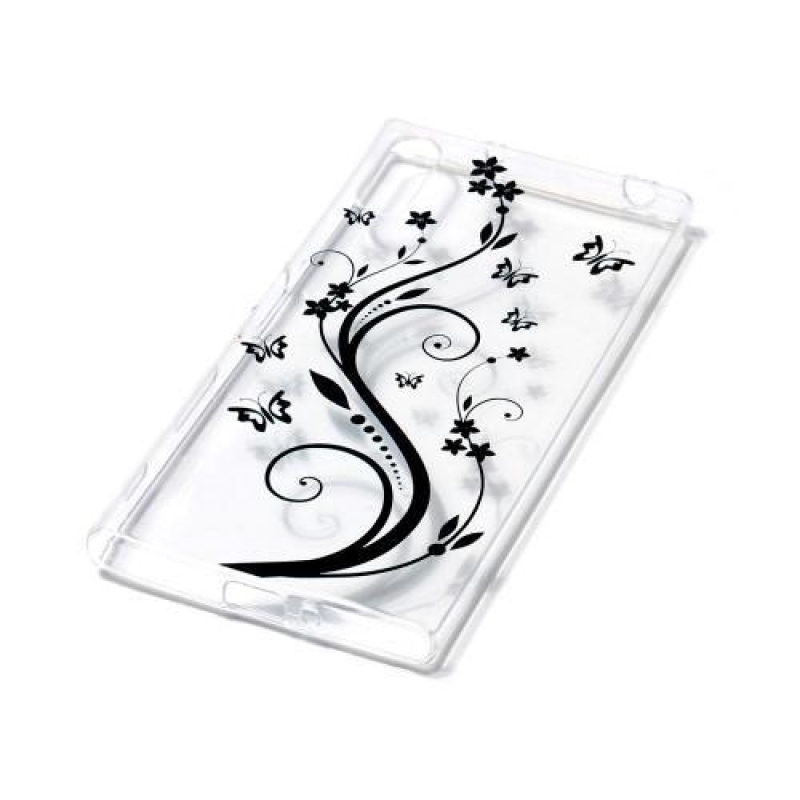 Emotive gelový obal na mobil Sony Xperia XZ - květinoví motýlci