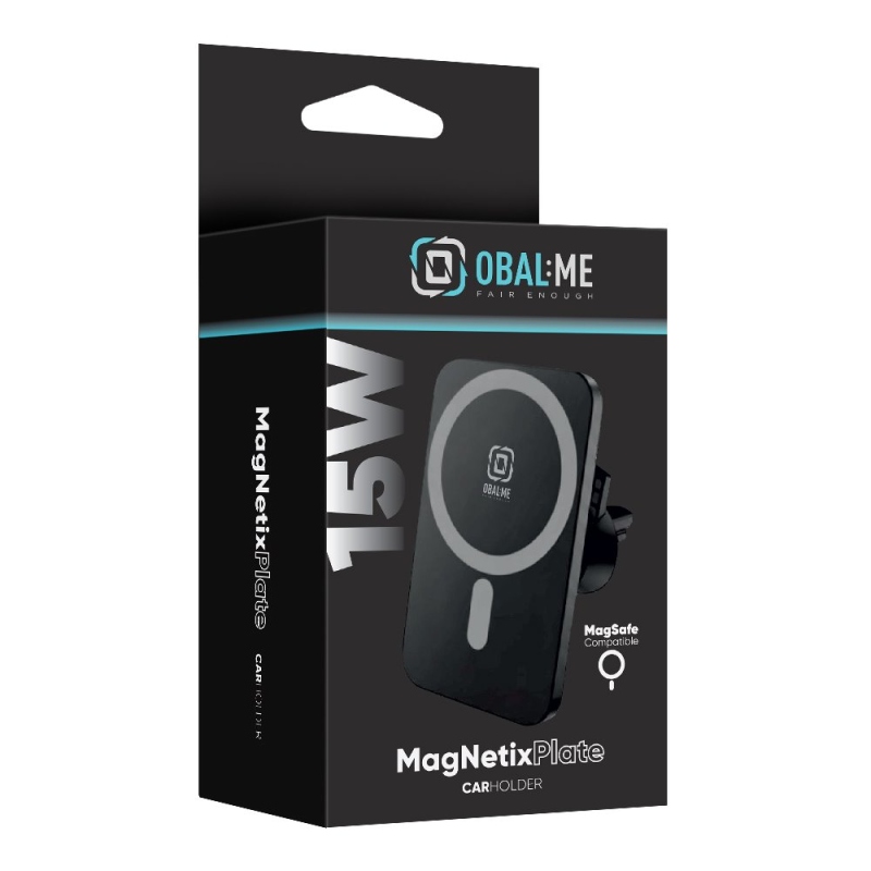 OBAL:ME MagNetix Plate Bezdrátový Nabíjecí Držák do Auta 15W Black