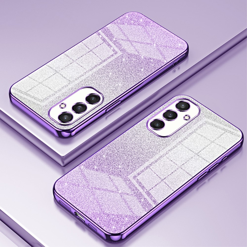 Cut gelový třpytivý obal na Samsung Galaxy S24+ - fialový