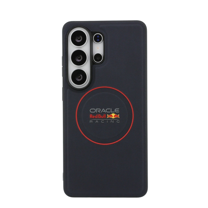 Red Bull PU Leather Meshed Red Ring Magnetic Zadní Kryt pro Samsung Galaxy S26 Ultra Navy