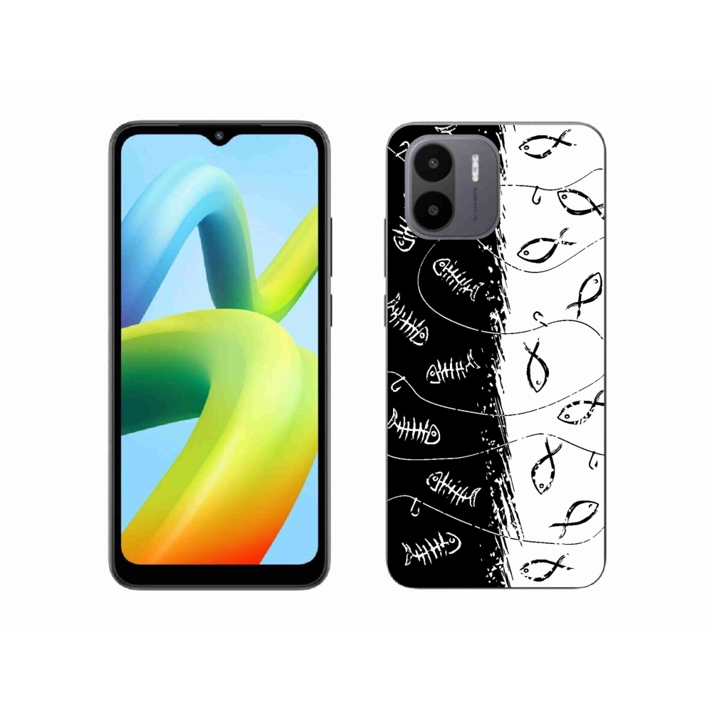 Gelový kryt mmCase na Xiaomi Redmi A1/Redmi A2 - kostry a rybky