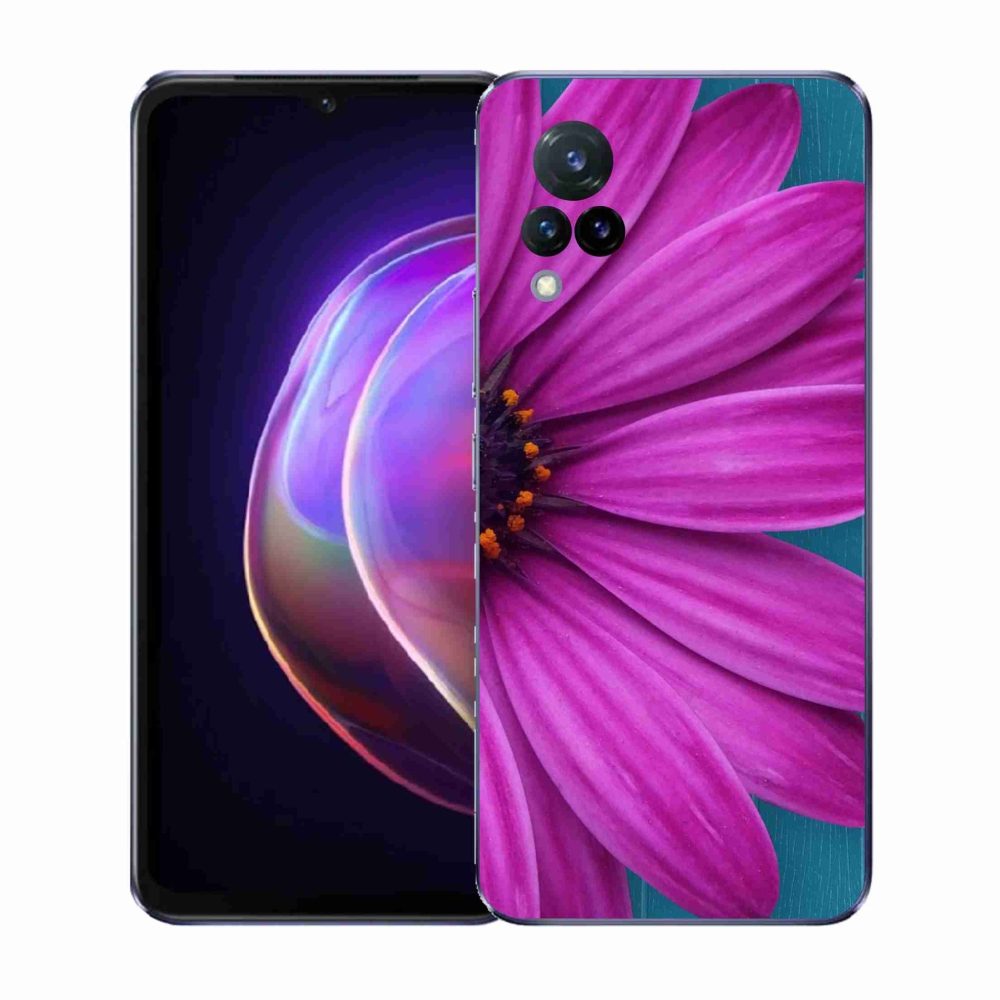 Gelový kryt mmCase na Vivo V21 4G/5G - fialová kopretina