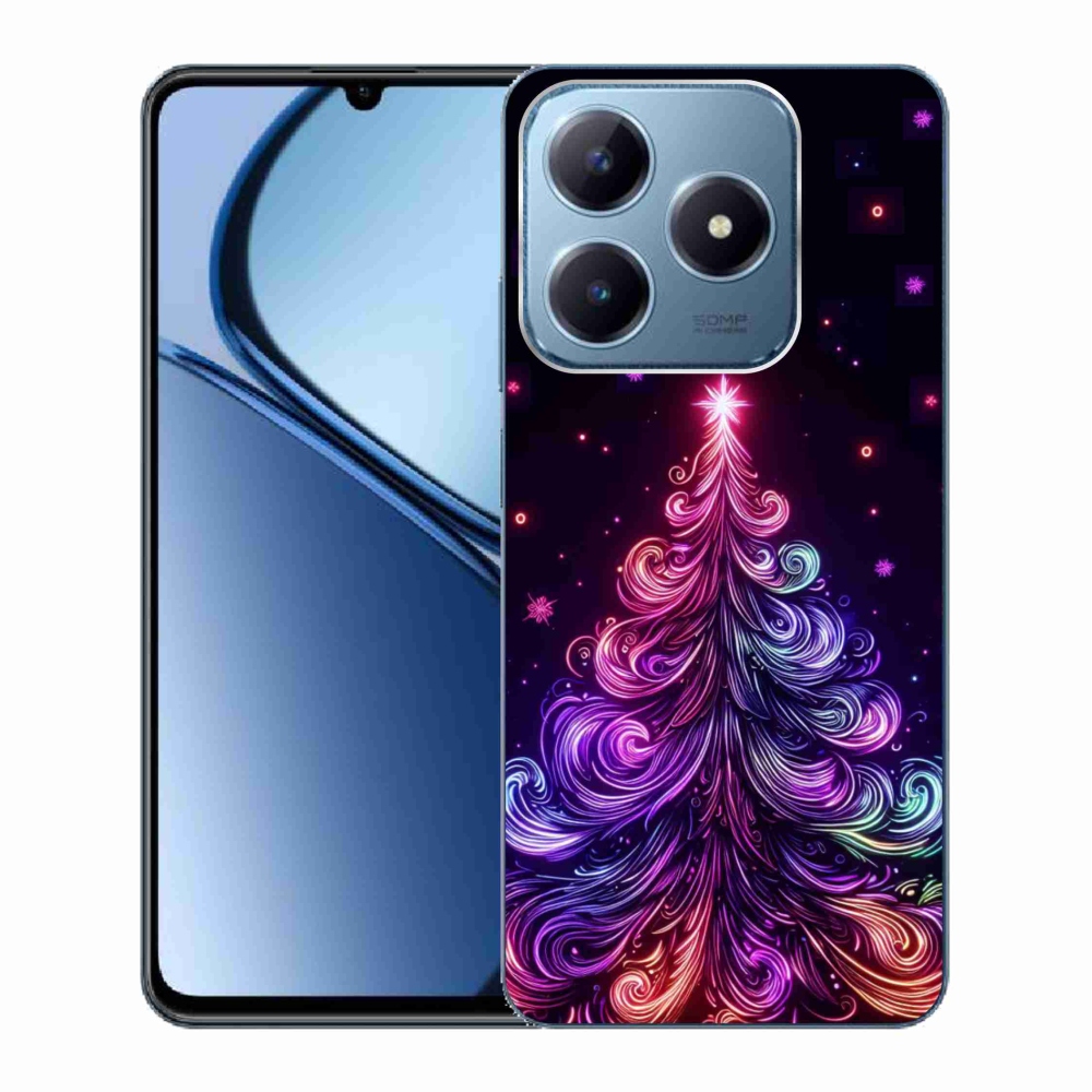 Gelový kryt mmCase na Realme C63 - neonový vánoční stromek 1