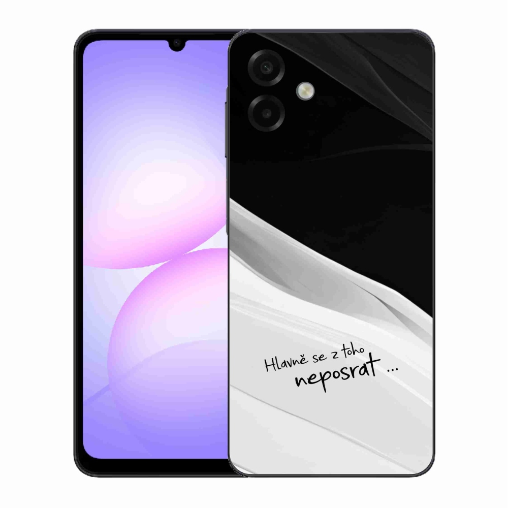 Gelový kryt mmCase na Samsung Galaxy A07 4G - vtipný text 13 bíločerné pozadí