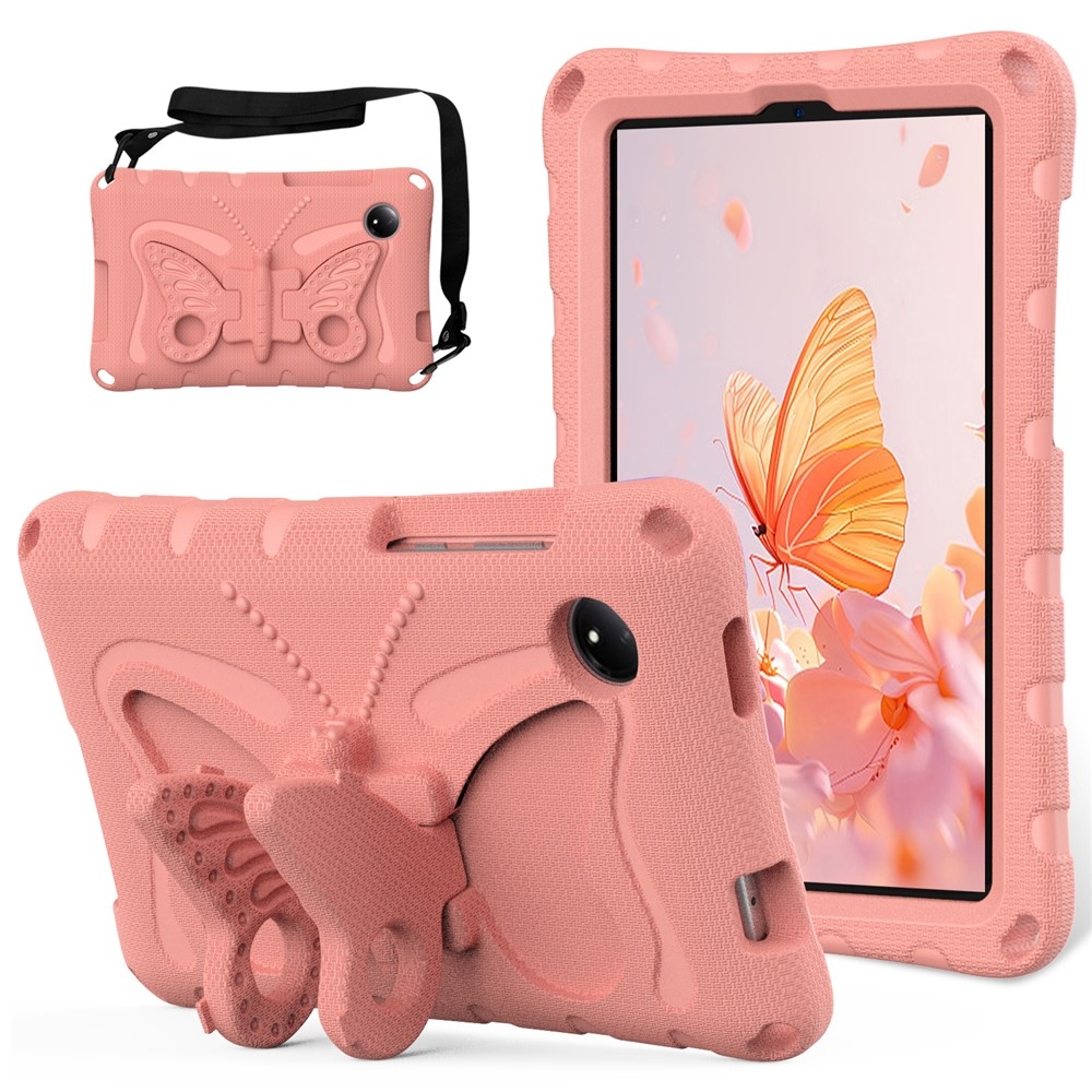 Kids Butterfly EVA odolné pouzdro s popruhem na tablet Xiaomi Redmi Pad SE 8.7 - růžové