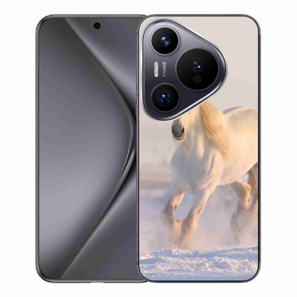 Gelový obal mmCase na Huawei Pura 70 Pro - kůň ve sněhu