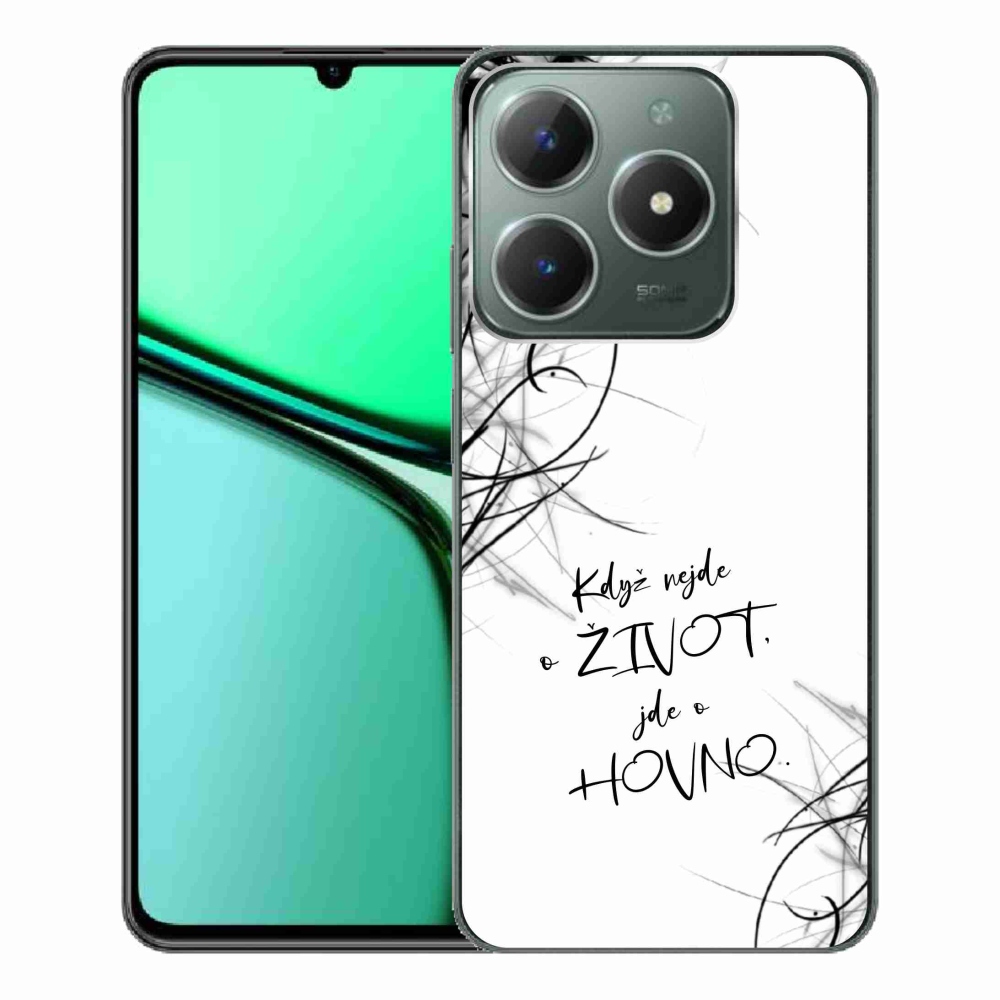 Gelový kryt mmCase na Realme C61 - vtipný text 16 bílé pozadí