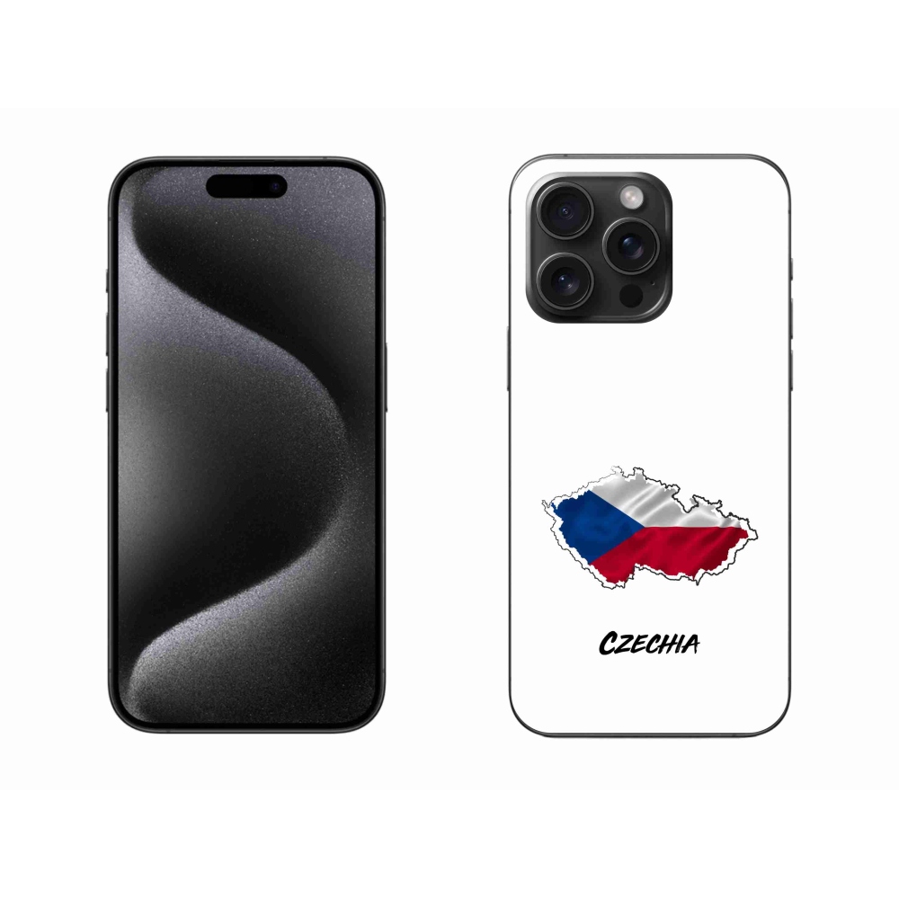 Gelový kryt mmCase na iPhone 15 Pro Max - Czechia bílé pozadí
