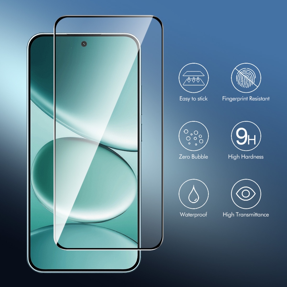 ENK celoplošné tvrzené sklo na mobil Xiaomi Redmi Note 15 Pro 5G s aplikačním rámečkem