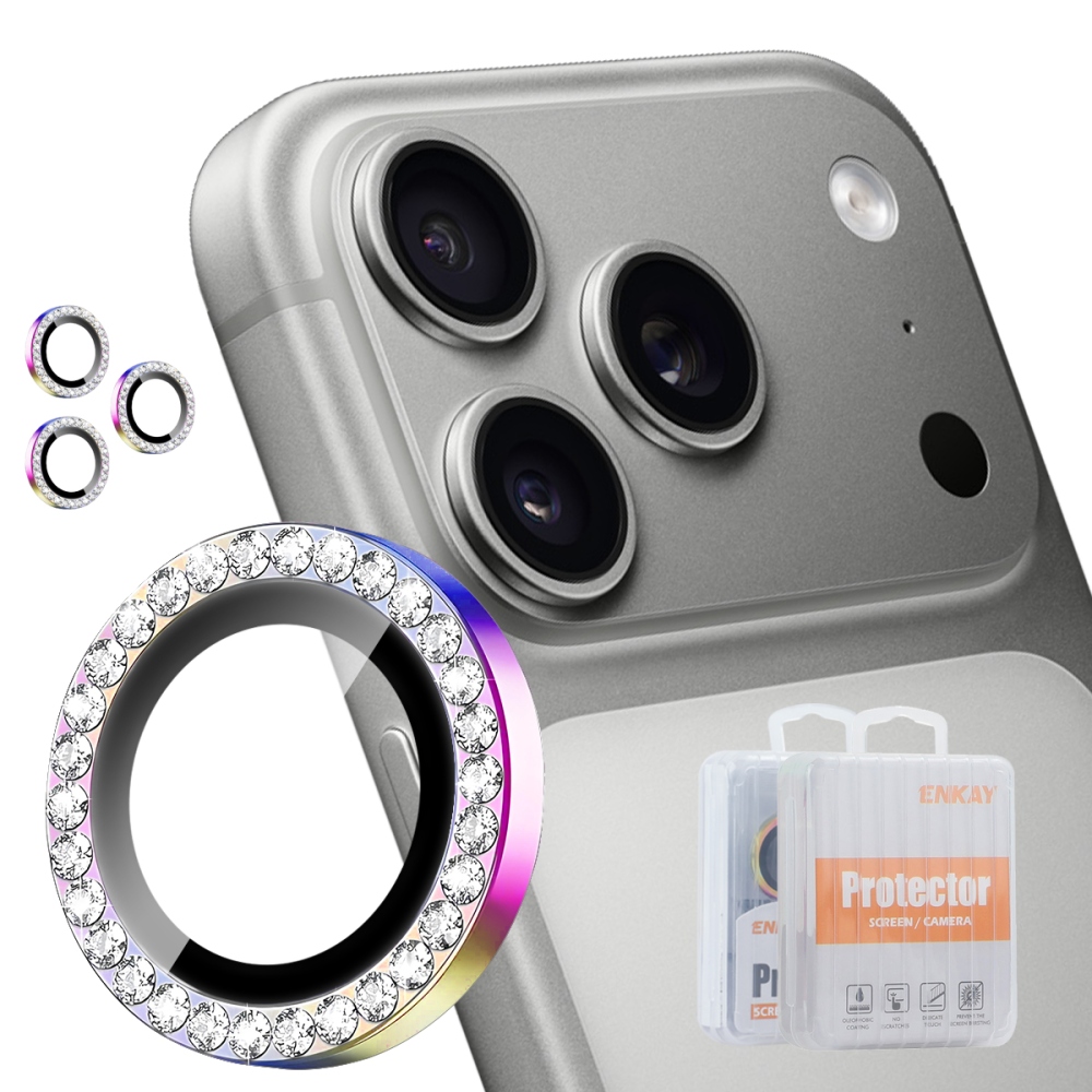 ENK Decor sklo čočky fotoaparátu na iPhone 18 Pro Max/18 Pro (samostatná skla) - barevné
