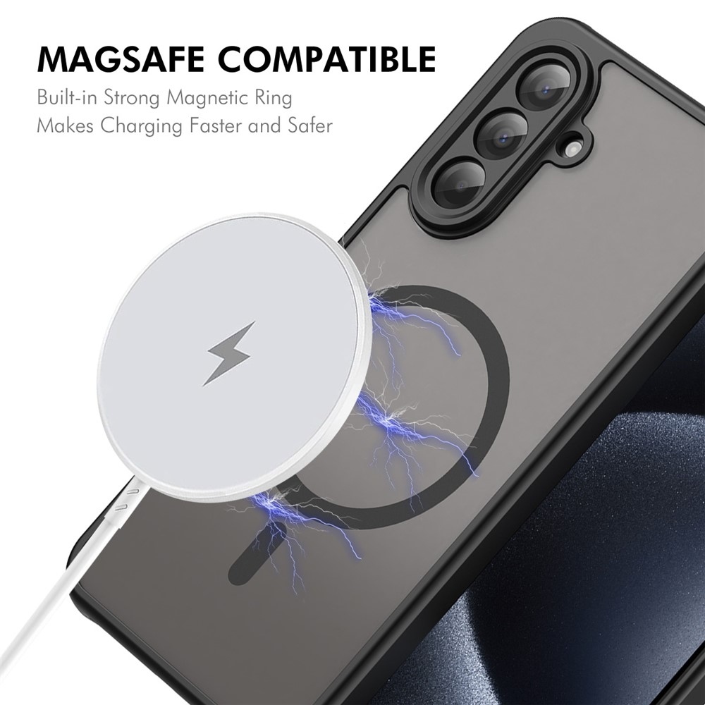ENKAY matný gelový obal s MagSafe + 9H ochranné sklo na Samsung Galaxy A16 4G/5G - černý