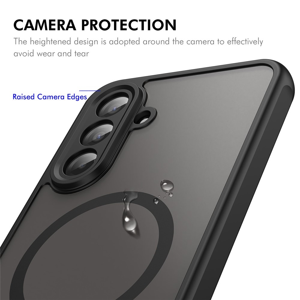 ENKAY matný gelový obal s MagSafe + 9H ochranné sklo na Samsung Galaxy A26 5G - černý