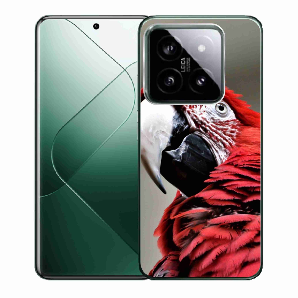Gelový obal mmCase na Xiaomi 14 - papoušek ara červený