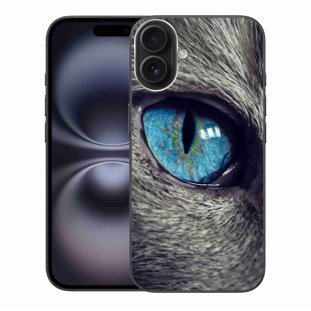 Gelový kryt mmCase na iPhone 16 Plus - modré kočičí oko
